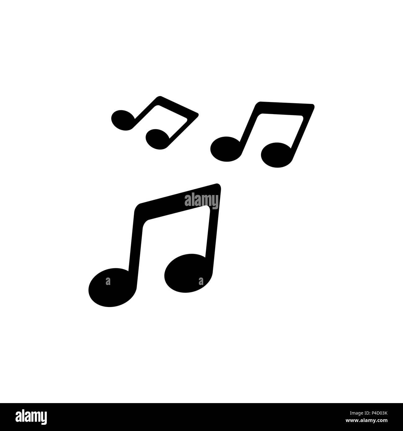 Icona Musica. Simbolo del suono in stile appartamento. Illustrazione Vettoriale