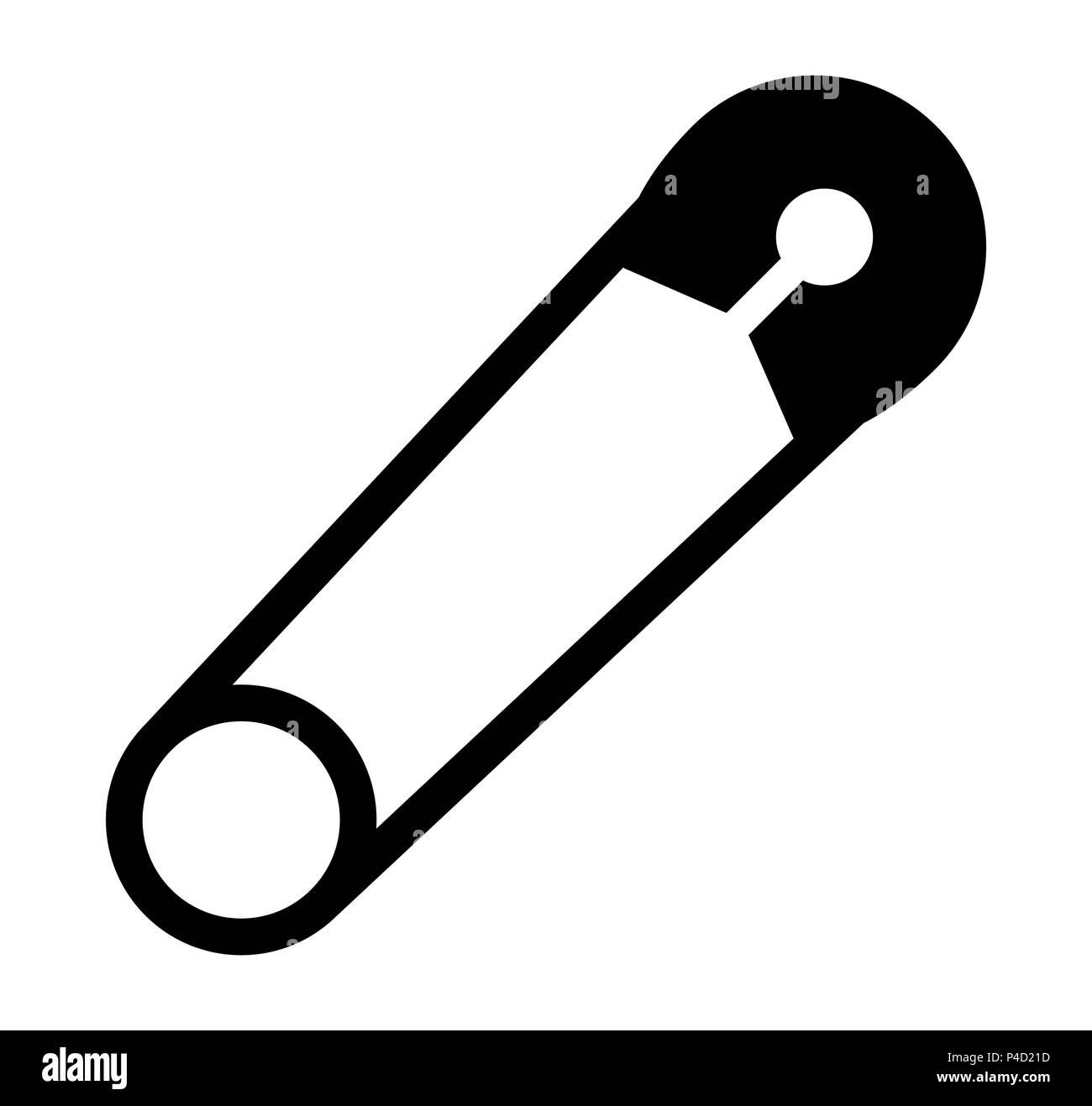 Perno di sicurezza silhouette ufficio design vettore isolato su bianco Illustrazione Vettoriale