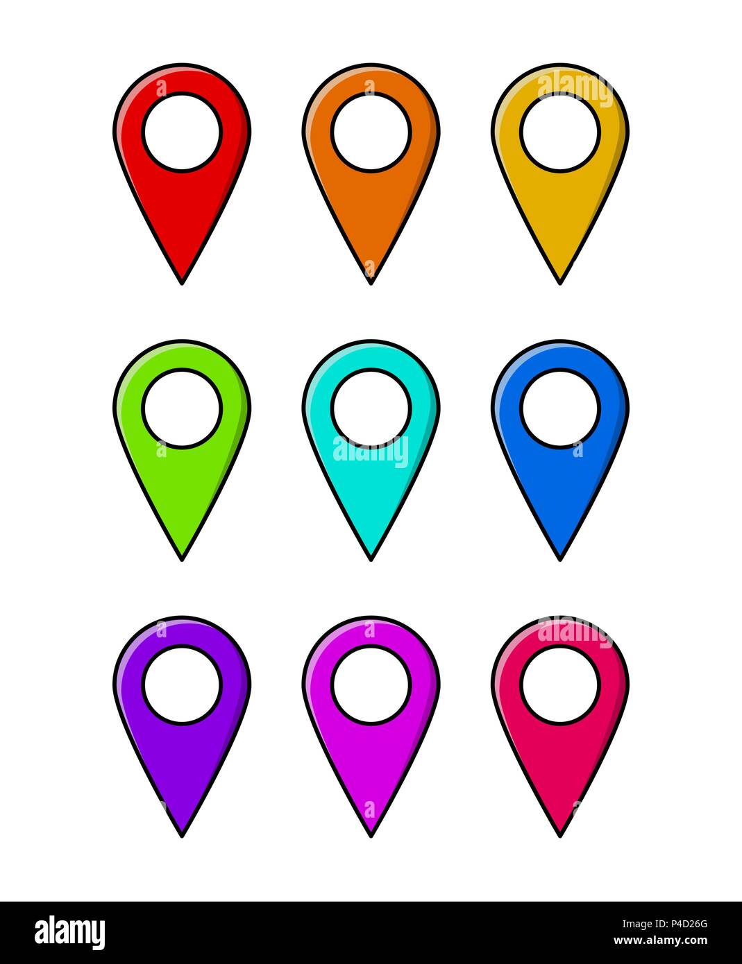 Perno di locazione per mappa design vettore isolato su bianco Illustrazione Vettoriale