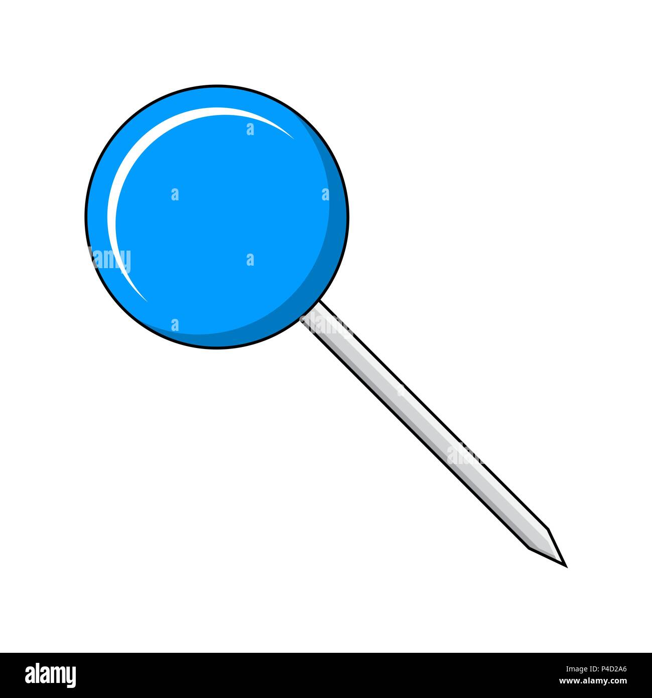 Pin rotondo office design vettore isolato su bianco Illustrazione Vettoriale