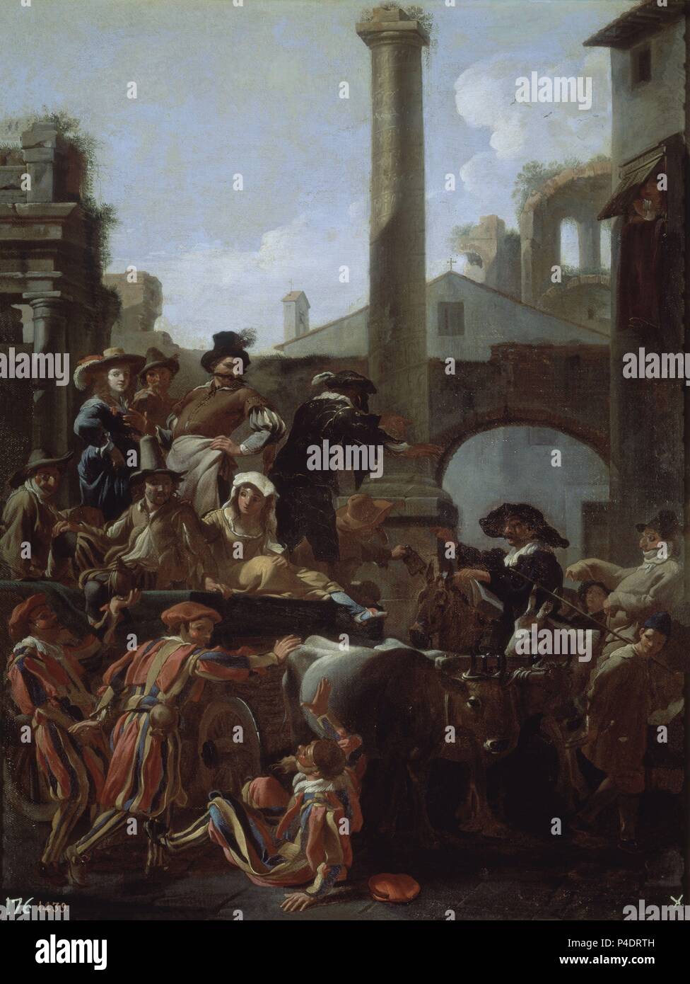 EL CARNAVAL EN ROMA - 1653 - OLEO/LIENZO - 68 x 50 cm - NP 1577 - ESCUELA FLAMENCA. Autore: Jan Miel (1599-1663). Posizione: Il MUSEO DEL PRADO-PINTURA, MADRID, Spagna. Foto Stock
