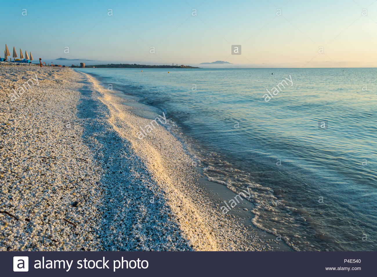 Tramonto Sulla Spiaggia Di Le Saline Vicino A Stintino In