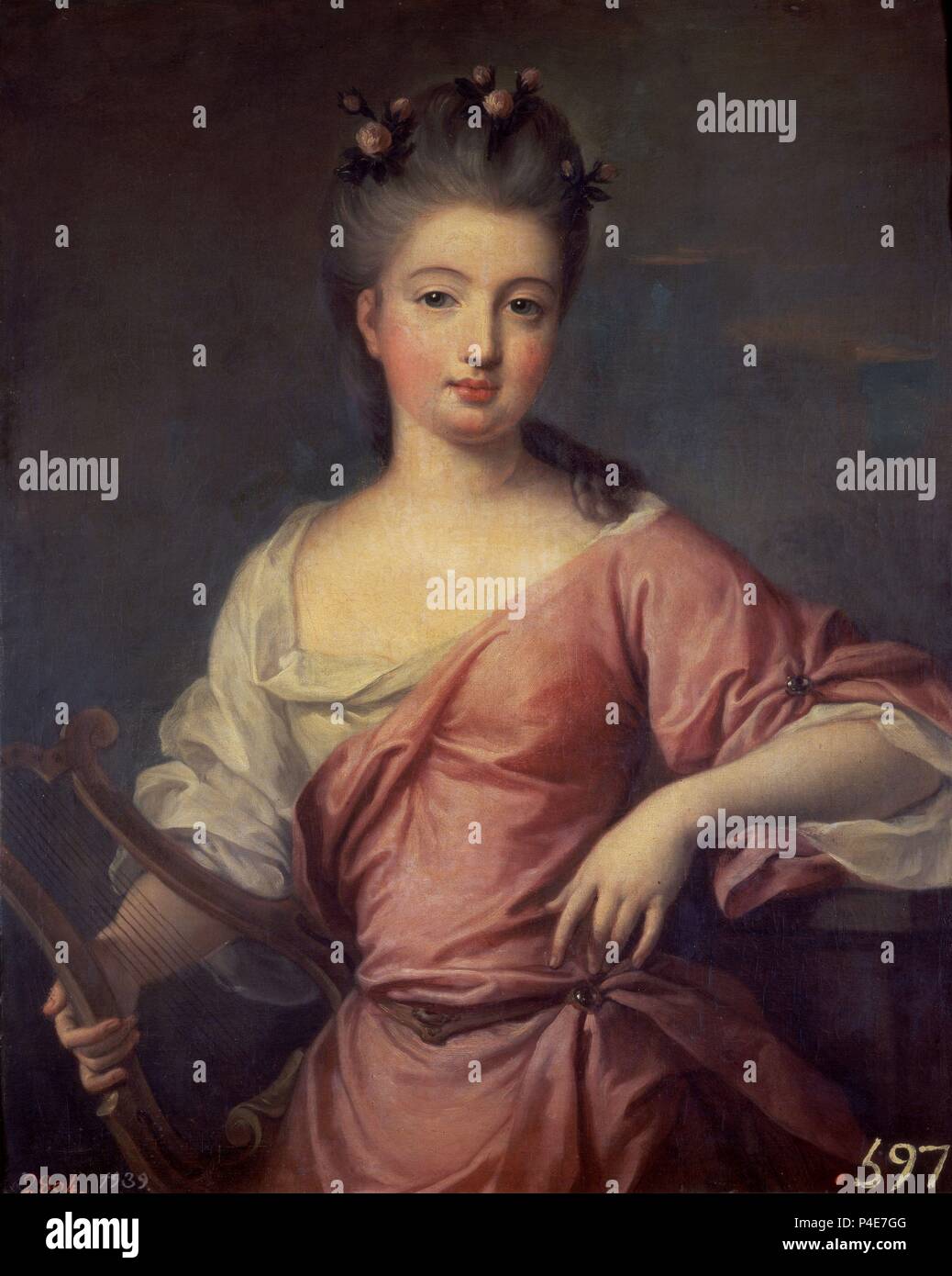 LA PRIMERA MADEMOISELLE DE BLOIS, PRINCESA DE CONTY(?) - SIGLO XVIII - OLEO/LIENZO - 80 x 66 cm - NP 2296 - ESCUELA FRANCESA. Autore: Pierre Gobert (1662-1744). Posizione: Il MUSEO DEL PRADO-PINTURA, MADRID, Spagna. Foto Stock