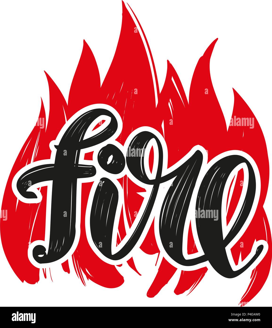 Fire Emblem, testo calligrafico, emblema di segno, disegnati a mano illustrazione vettoriale schizzo Illustrazione Vettoriale