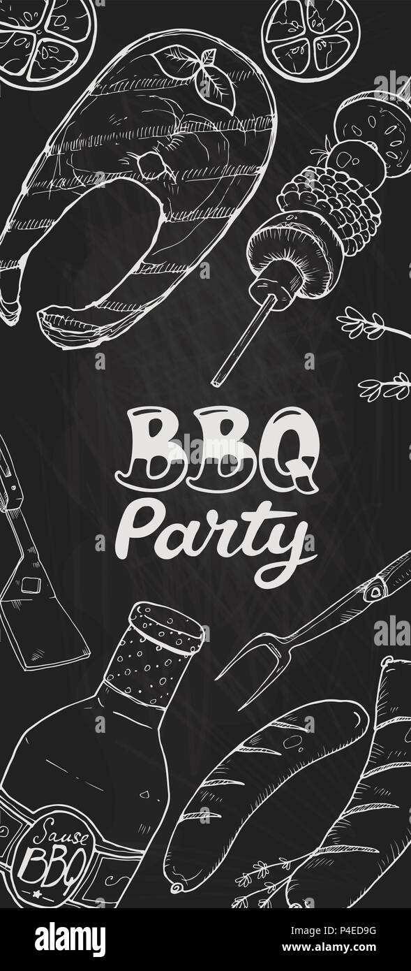 Griglia per il barbecue poster Illustrazione Vettoriale