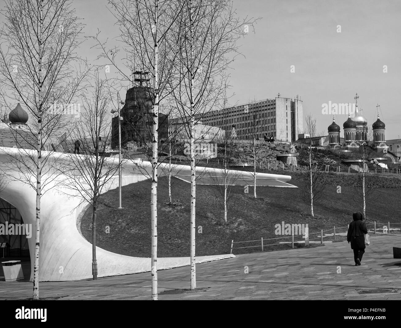 Zaryadye Park, la fotografia in bianco e nero, Mosca Foto Stock