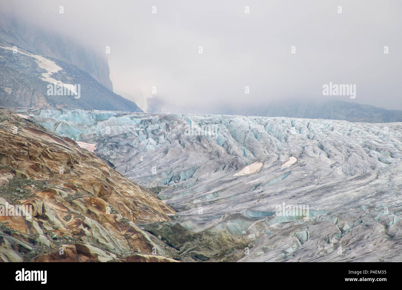 Il Glacier du Milieu, Rhone, Svizzera Foto Stock