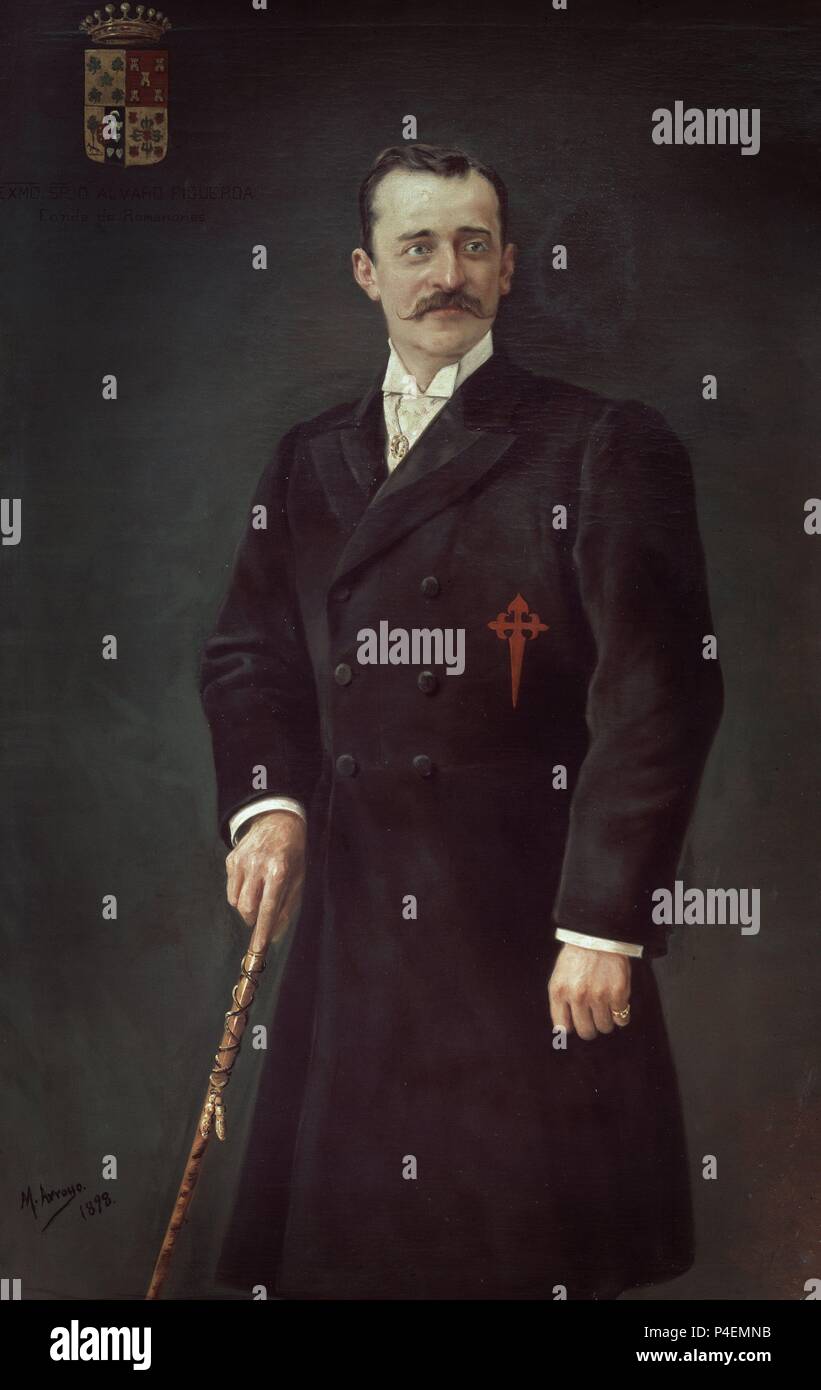 ALVARO DE FIGUEROA Y TORRES - Conde de Romanones (1863-1950) - POLITICO Y PRESIDENTE DE GOBIERNO (1912-1913). Autore: Manuel Arroyo y Lorenzo (1854-1902). Posizione: AYUNTAMIENTO-ANTIGUO, MADRID, Spagna. Foto Stock