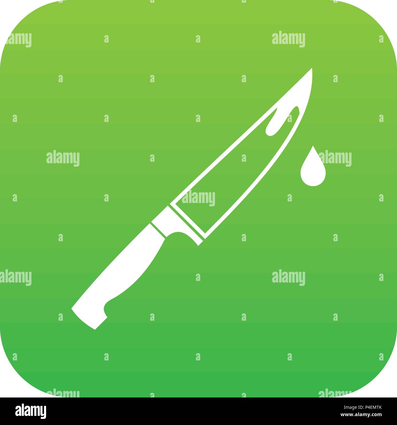 Coltello in acciaio icona verde digitale Illustrazione Vettoriale