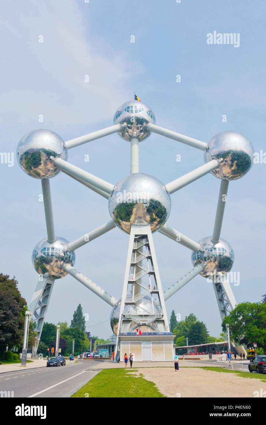 Atomium, Parc d'Osseghem, Laeken, Bruxelles, Belgio Foto Stock