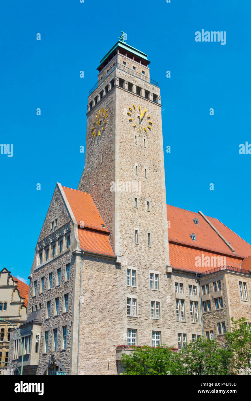 Il Rathaus Neukölln, quartiere municipio, Karl-Marx-Strasse, Neukölln, Berlino, Germania Foto Stock