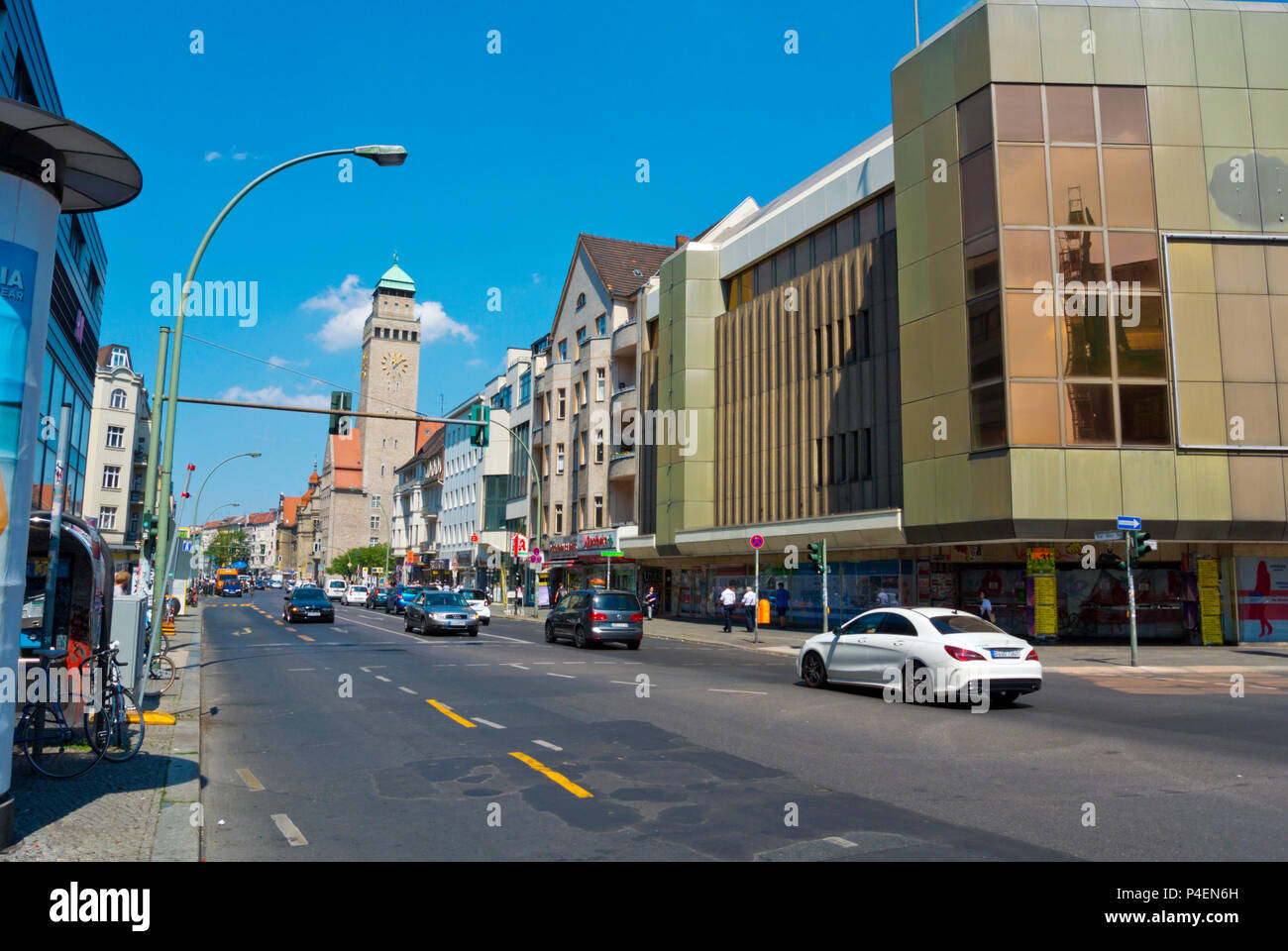 Karl-Marx-Strasse, Neukölln, Berlino, Germania Foto Stock