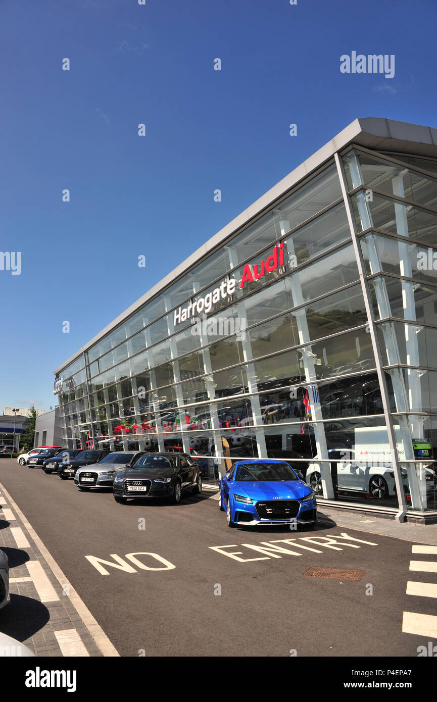 La Concessionaria Audi auto edificio Showroom in Knaresborough, Harrogate Foto Stock
