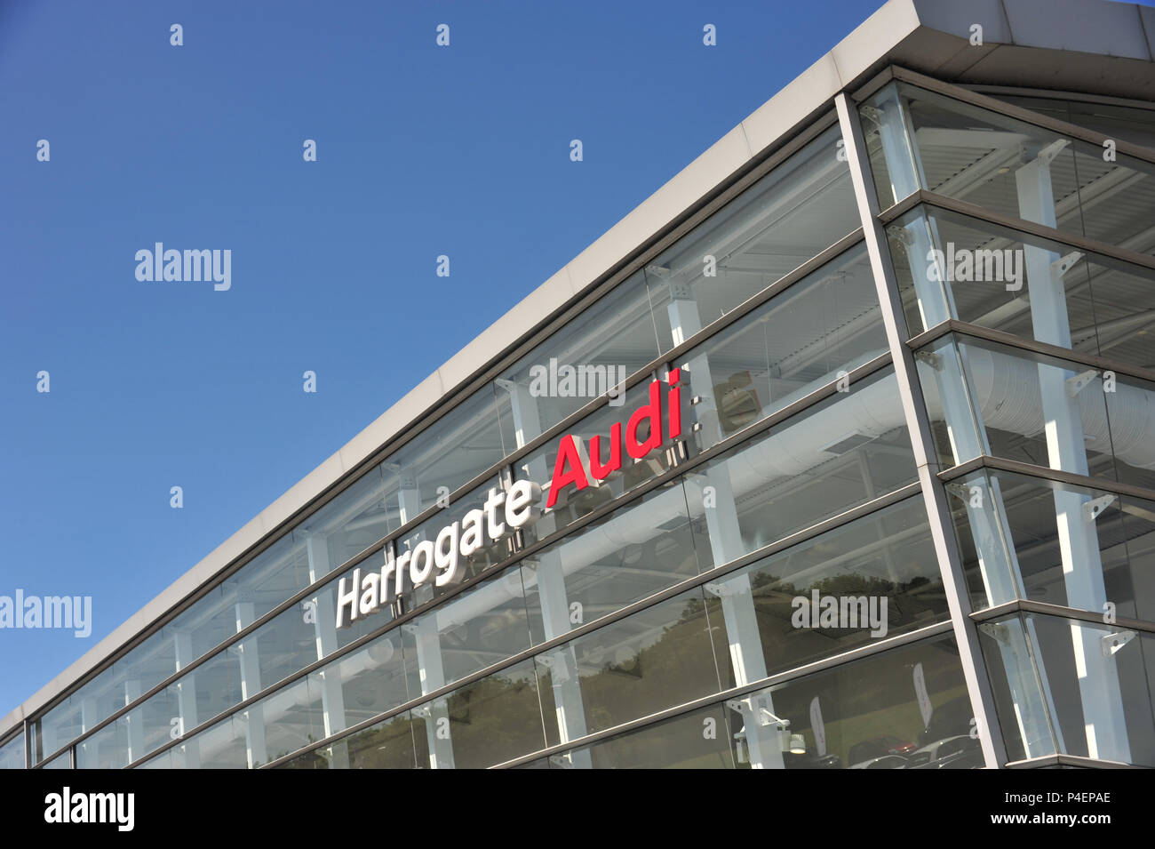 La Concessionaria Audi auto edificio Showroom in Knaresborough, Harrogate Foto Stock