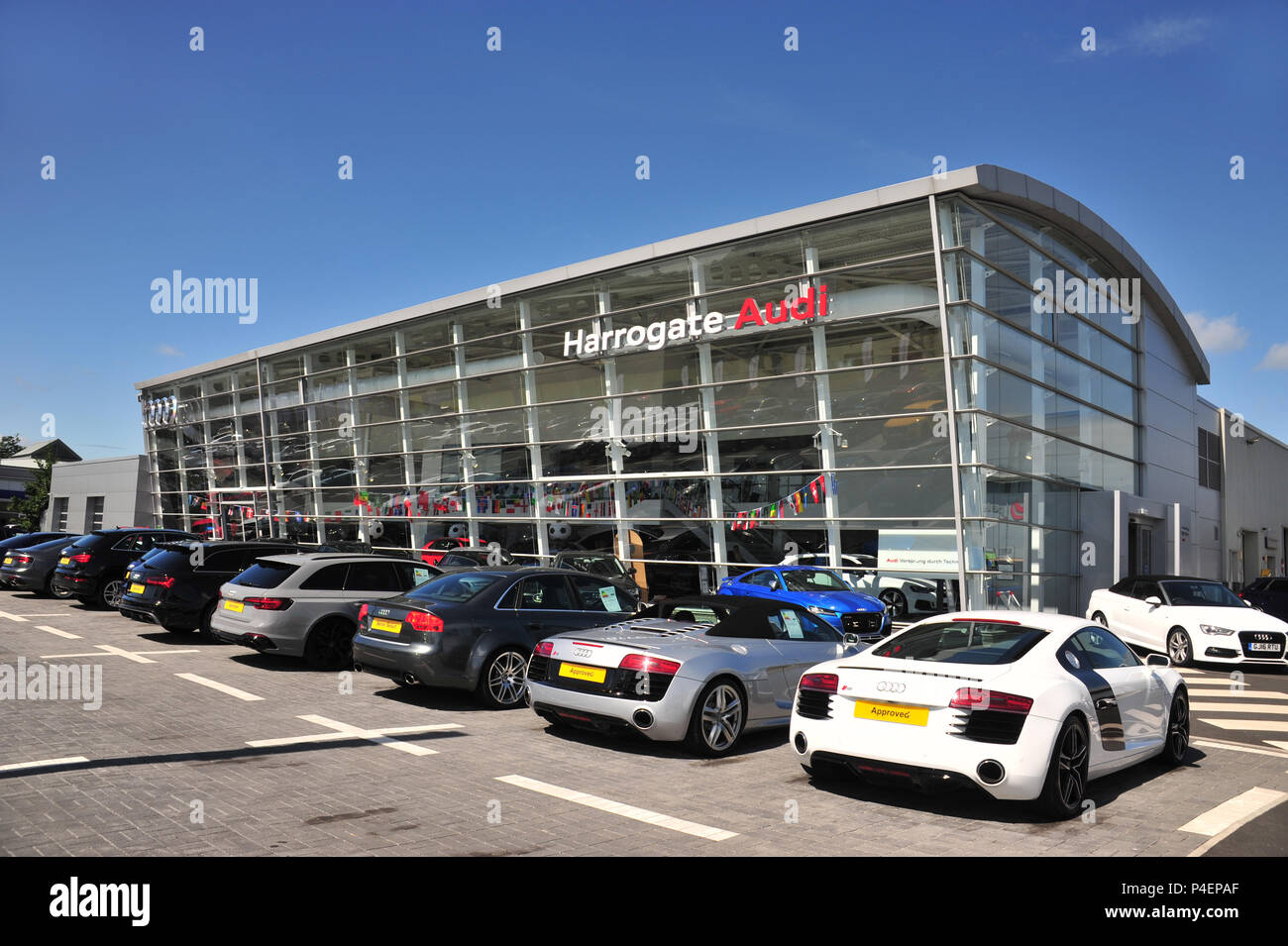 La Concessionaria Audi auto edificio Showroom in Knaresborough, Harrogate Foto Stock