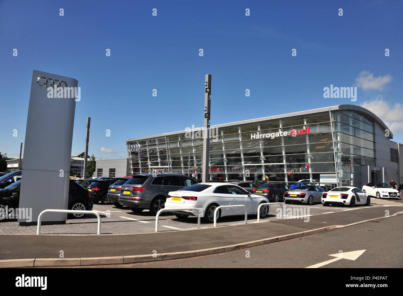 La Concessionaria Audi auto edificio Showroom in Knaresborough, Harrogate Foto Stock