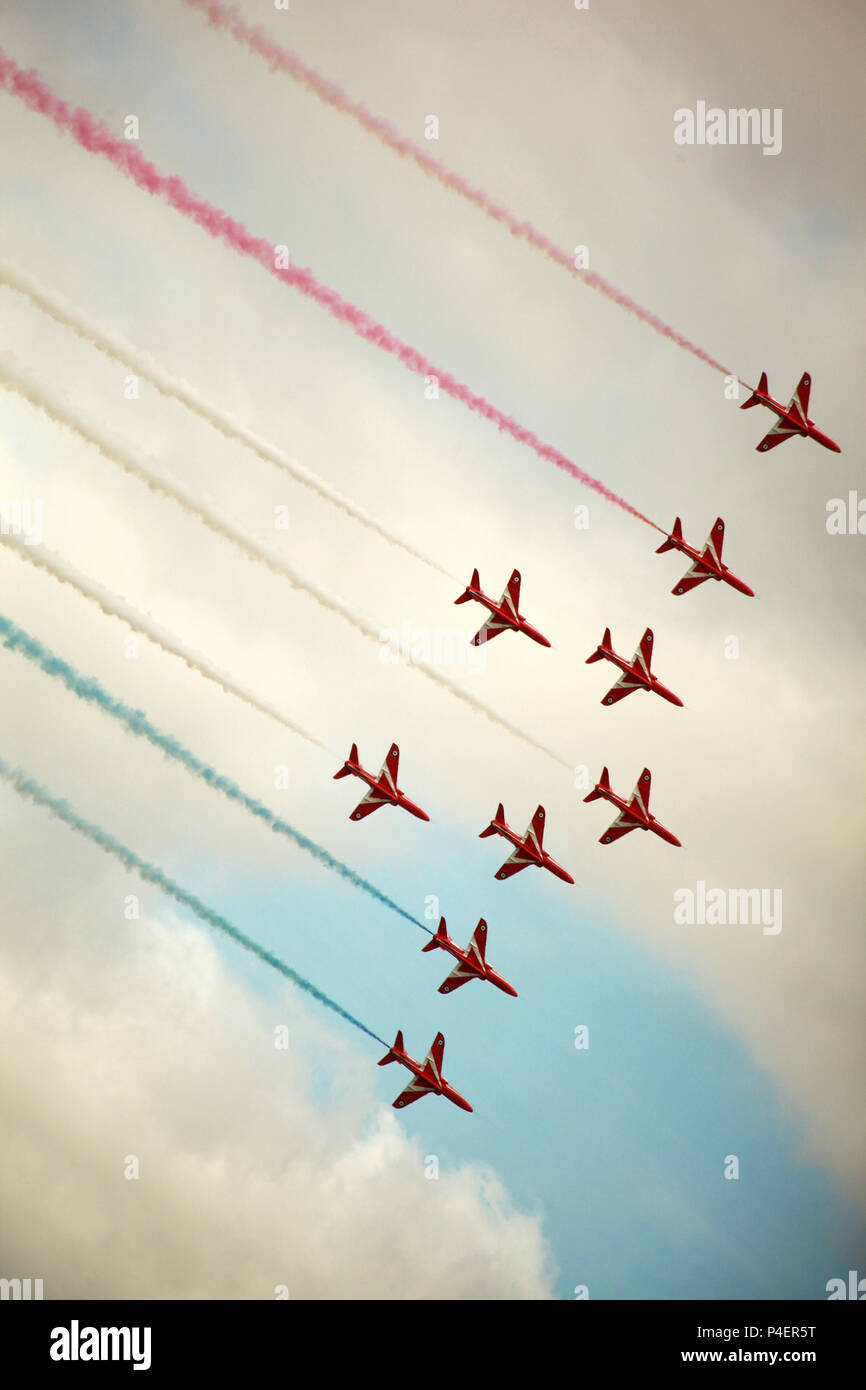 Le frecce rosse, Royal Air Force Aerobatic Team Foto Stock