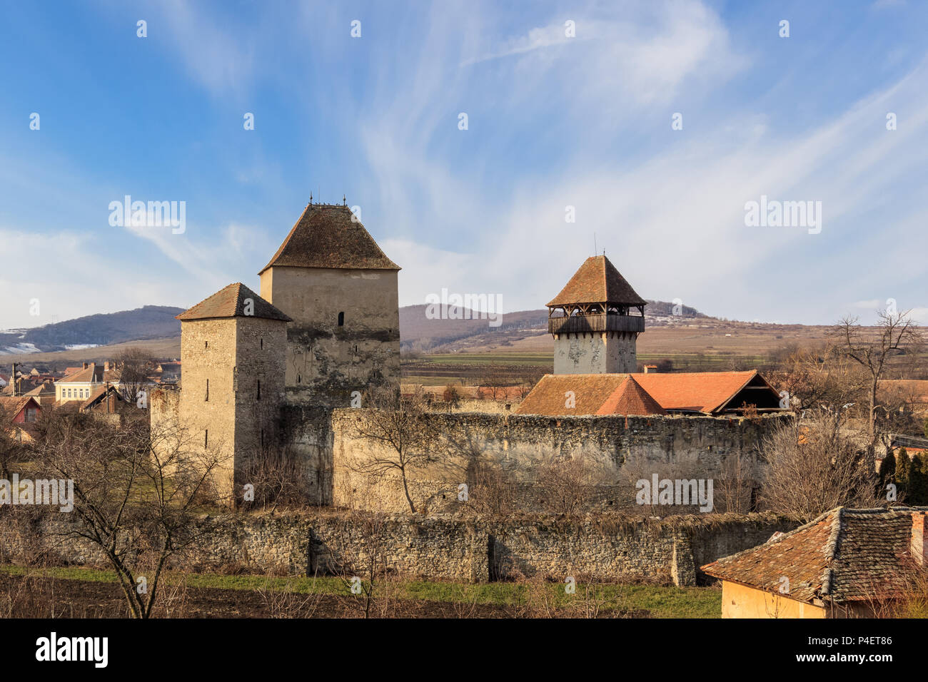 La fortezza di Calnic in Transilvania. La Romania, l'Europa. Foto Stock