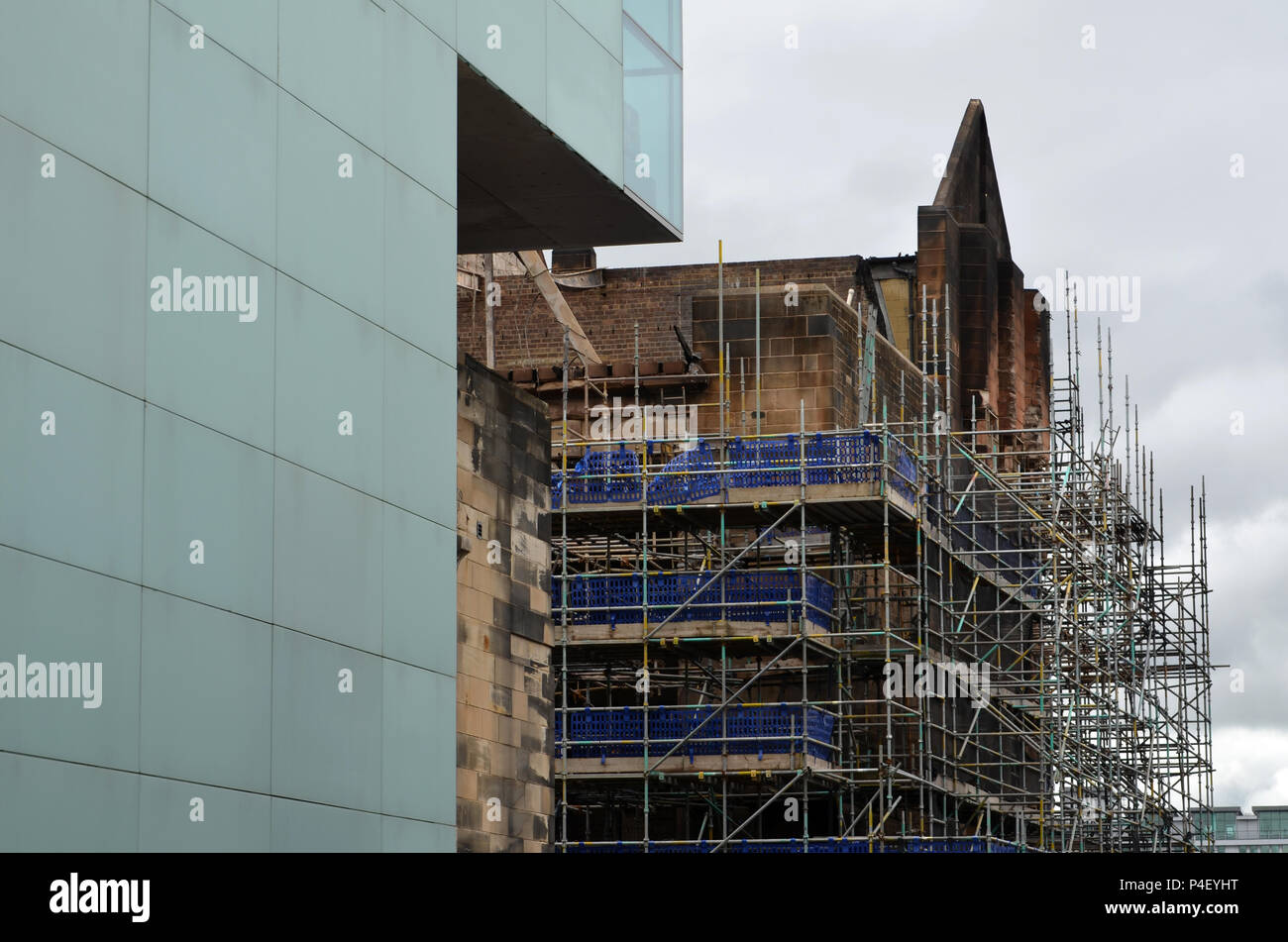 Glasgow School of Art edificio dopo il fuoco 2018 Foto Stock