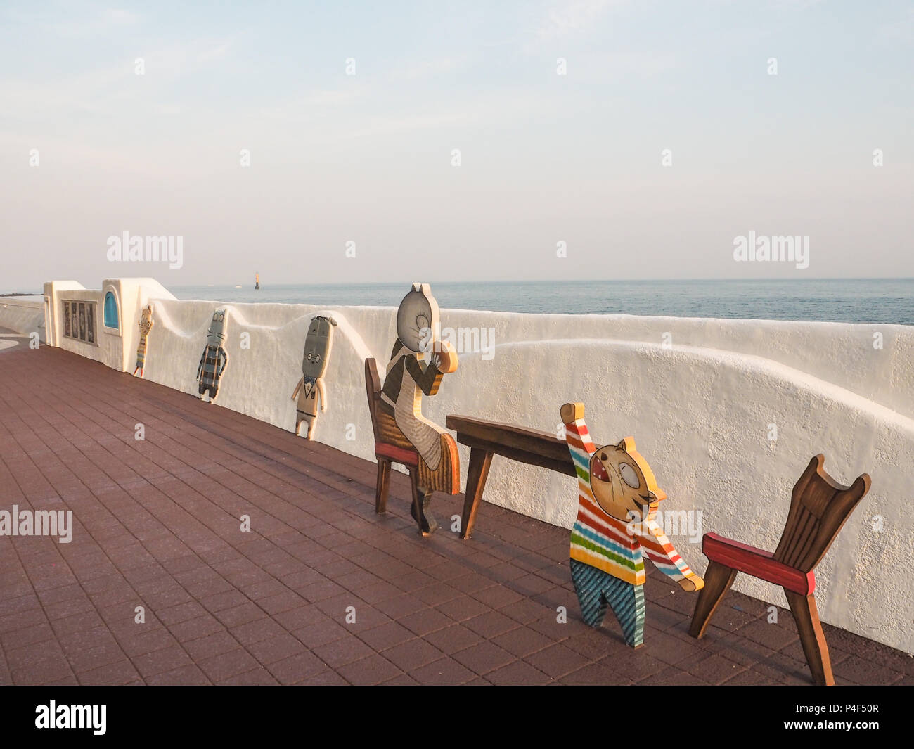 Bella arte Haeundae sul lungomare di Busan assimilabile per bambini libri foto, Corea del Sud Foto Stock