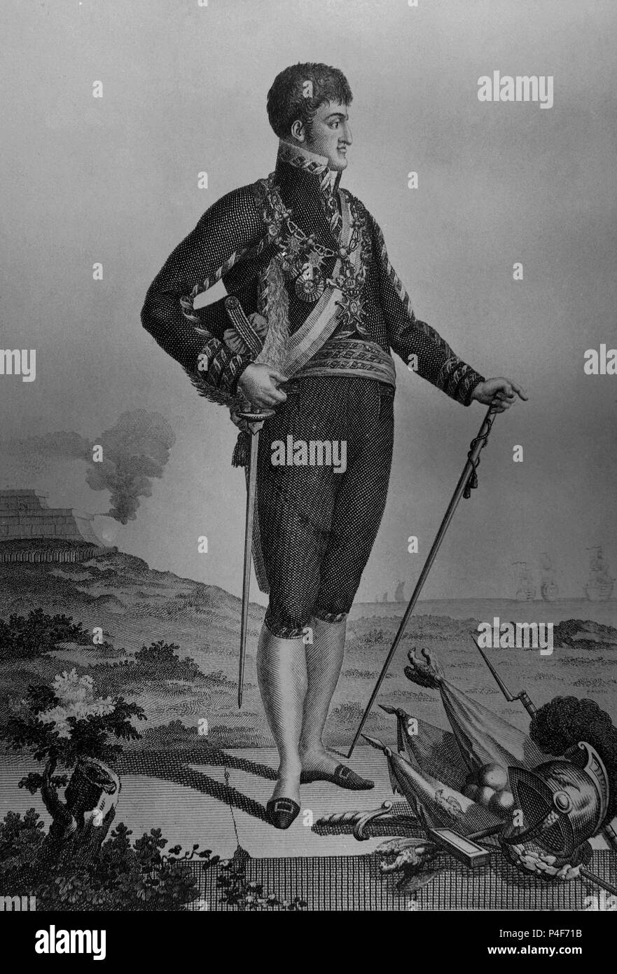 FERNANDO VII REY DE ESPAÑA - 1784/1833 - GRABADO S XIX. Posizione: Museo Romantico-GRABADO, MADRID, Spagna. Foto Stock