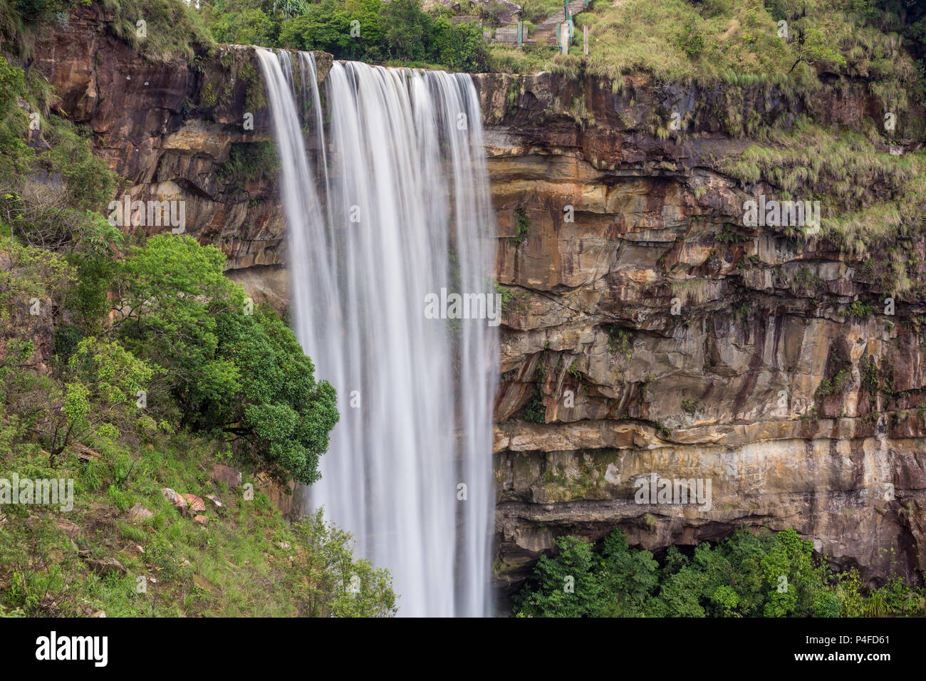 Sette sorelle cascate vicino alla città di Cherrapunjee in Meghalaya, India nord orientale. Foto Stock