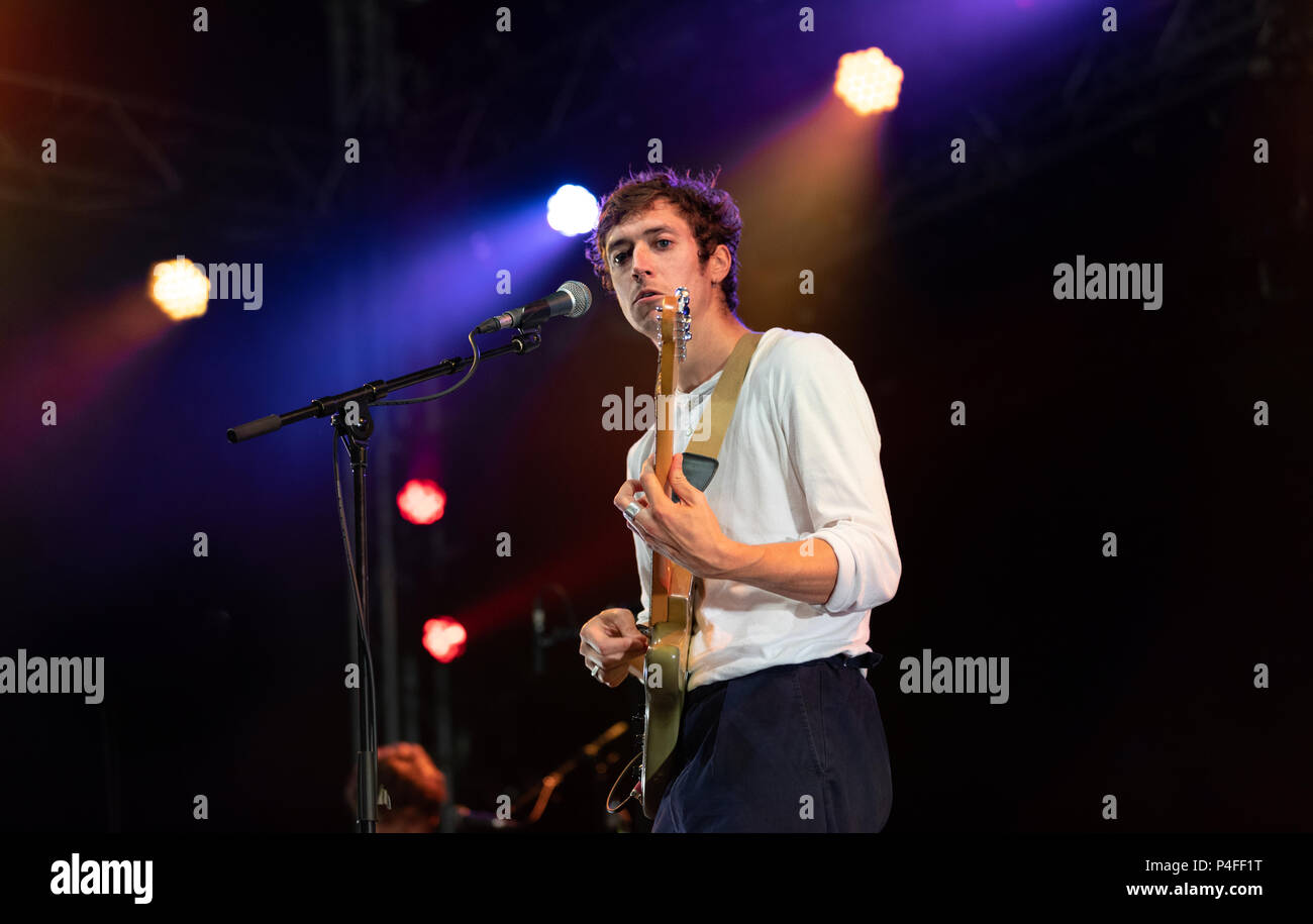 H hawkline giocando al green man festival 2017 Foto Stock