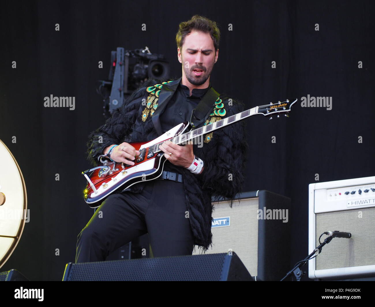 Il Seaport vicino a Newport, Isola di Wight. 22 GIU, 2018. Ross Cameron di Bang Bang Romeo si esibisce dal vivo a lsle of Wight Festival arena principale. Credito: amylaura/Alamy Live News Foto Stock