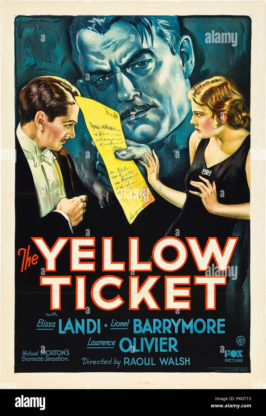 Pellicola originale titolo: il biglietto giallo. Titolo inglese: il biglietto giallo. Regista: RAOUL WALSH. Anno: 1931. Credito: FOX FILM / Album Foto Stock