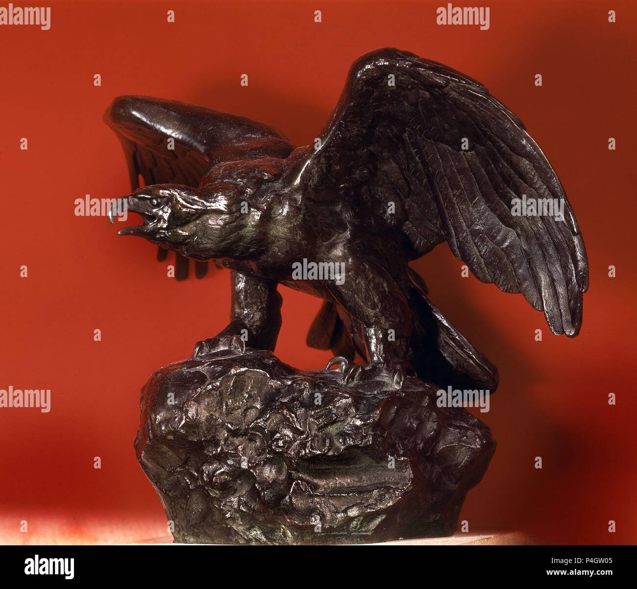 AGUILA SOBRE N.A. ROCA - SIGLO XIX. Autore: Antoine-Louis Barye (1795-1875). Posizione: MUSEO DEL LOUVRE-ESCULTURAS, Francia. Foto Stock