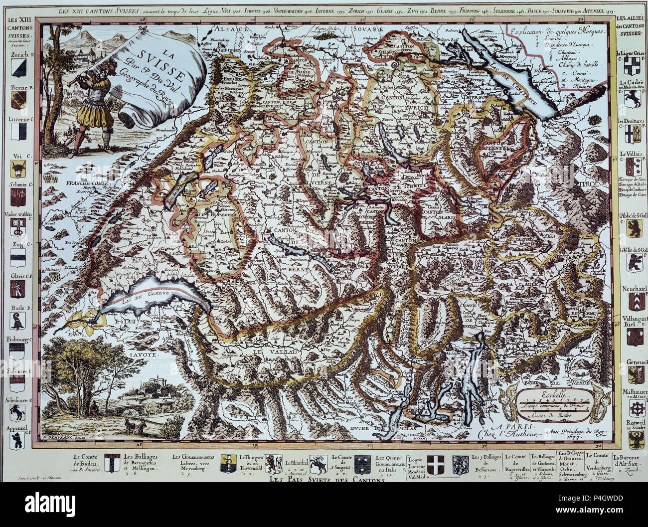 PLANO DE SUIZA 1670. Posizione: Biblioteca Reale Alberto I, Brüssel, BELGIEN. Foto Stock