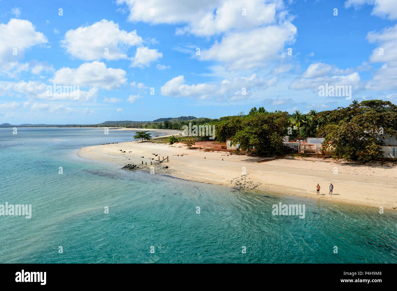 Vista della spiaggia Seisia, Cape York Peninsula, estremo Nord Queensland, FNQ, QLD, Australia Foto Stock
