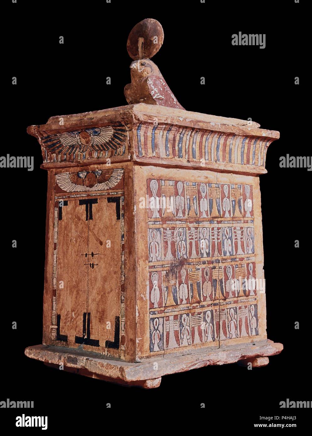 CAJA DE USHEBTIS DE JABEJENT, SERVIDOR EN LA ESTANCIA DE LA VERDAD - 1295-1186 AC - XIX dinastia - MADERA PINTADA - ARTE EGIPCIO. Posizione: MUSEO ARQUEOLOGICO NACIONAL-COLECCION, MADRID, Spagna. Foto Stock