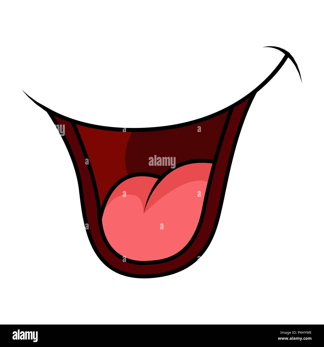 Sorriso, la bocca per il fumetto personaggio cartoon design vettore isolato su bianco Illustrazione Vettoriale