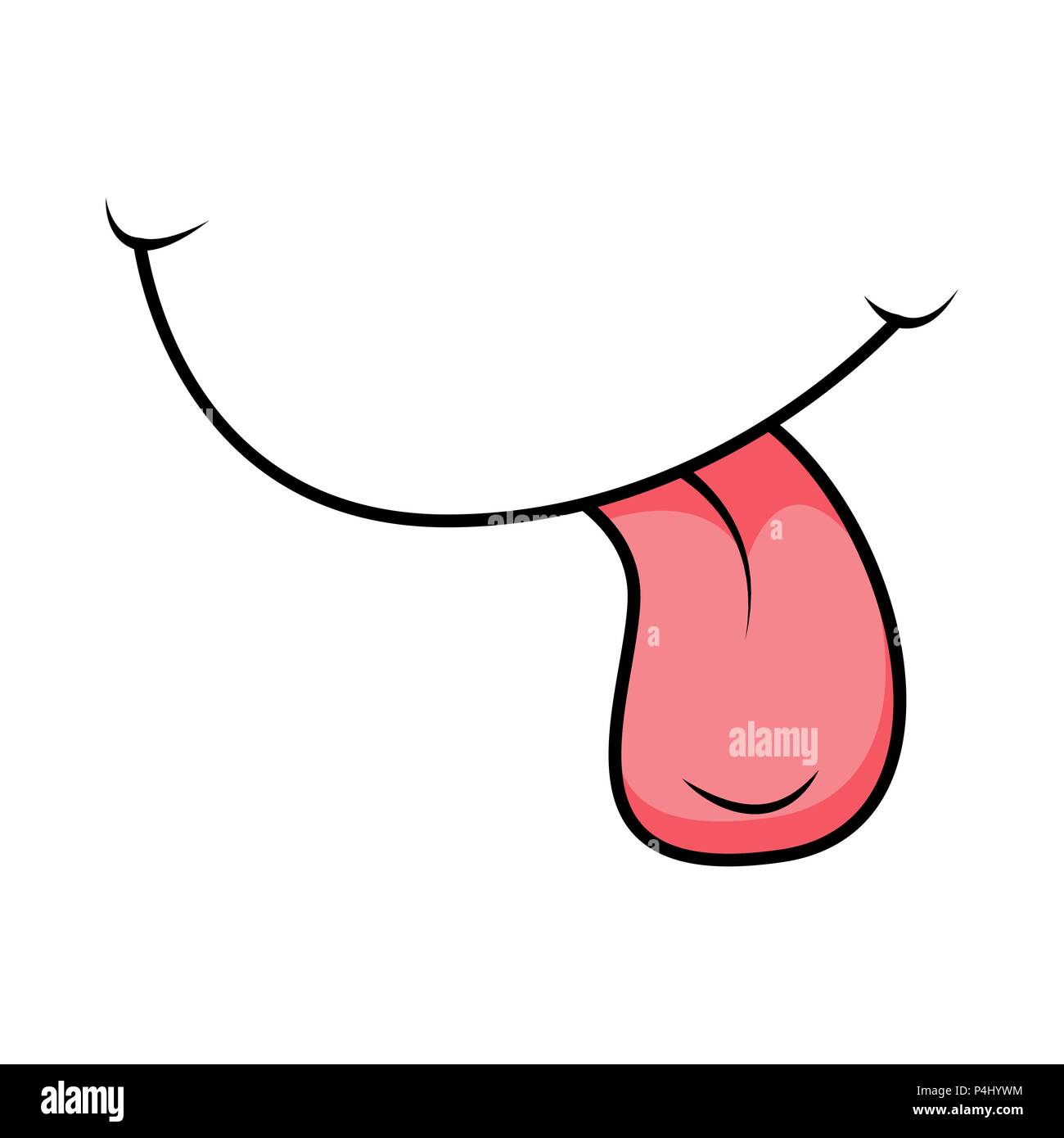 Sorriso, la bocca per il fumetto personaggio cartoon design vettore isolato su bianco Illustrazione Vettoriale