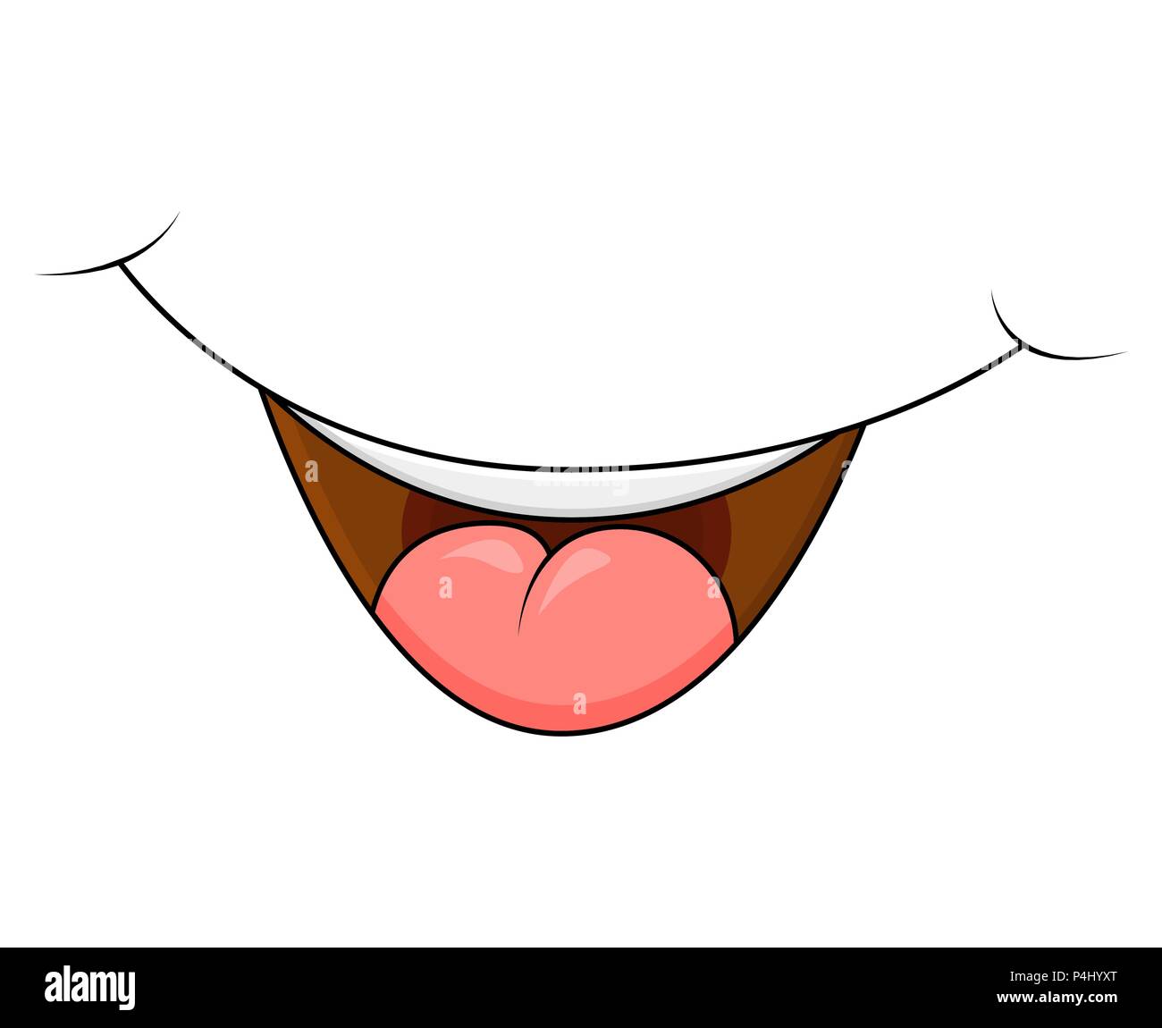 Sorriso, la bocca per il fumetto personaggio cartoon design vettore isolato su bianco Illustrazione Vettoriale