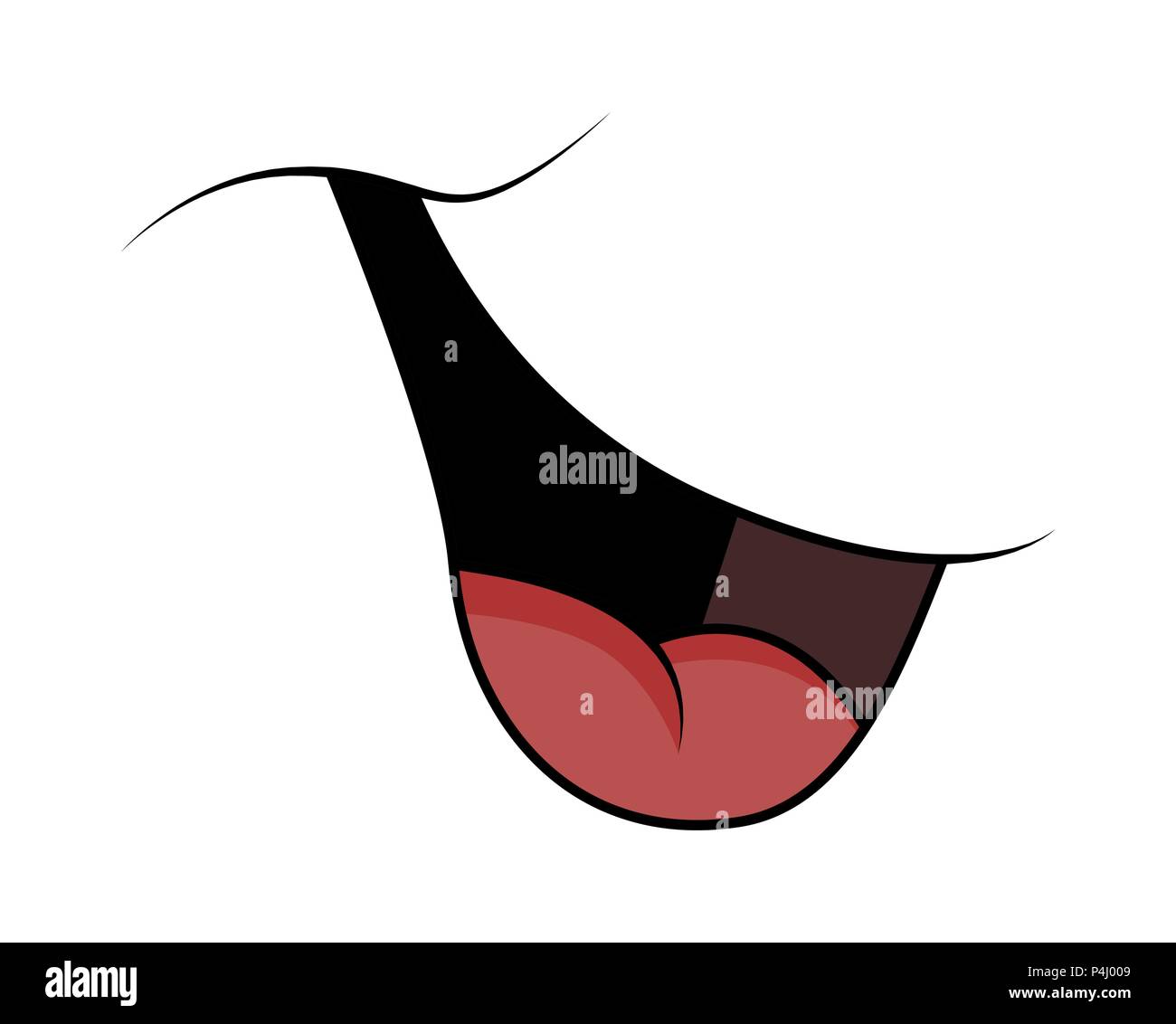 Sorriso, la bocca per il fumetto personaggio cartoon design vettore isolato su bianco Illustrazione Vettoriale