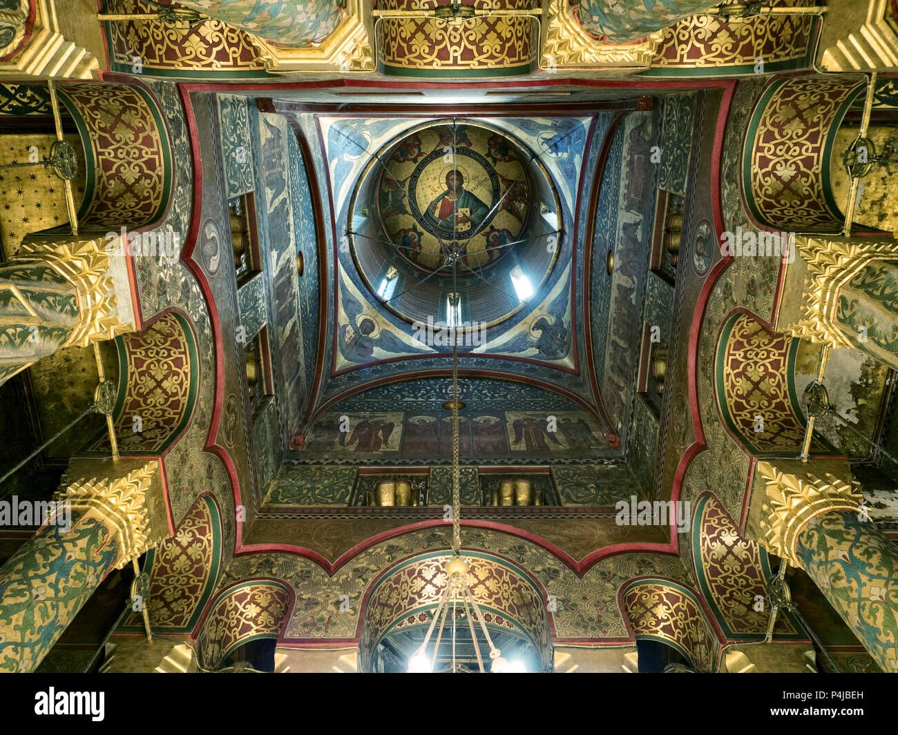 Curtea de Arges cattedrale ortodossa interno, Romania Foto Stock
