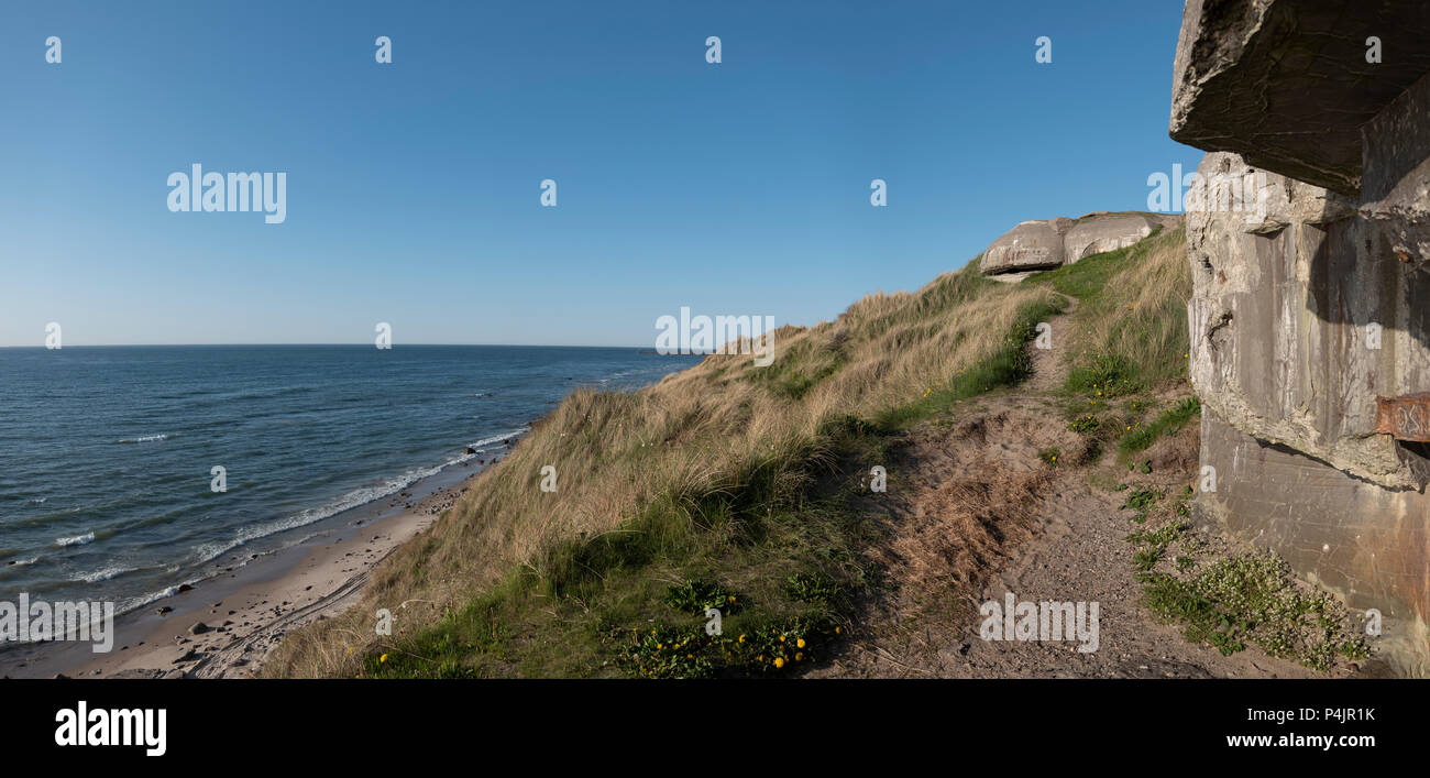 Durante la seconda guerra mondiale le difese costiere, Hirtshals, Danimarca. Foto Stock
