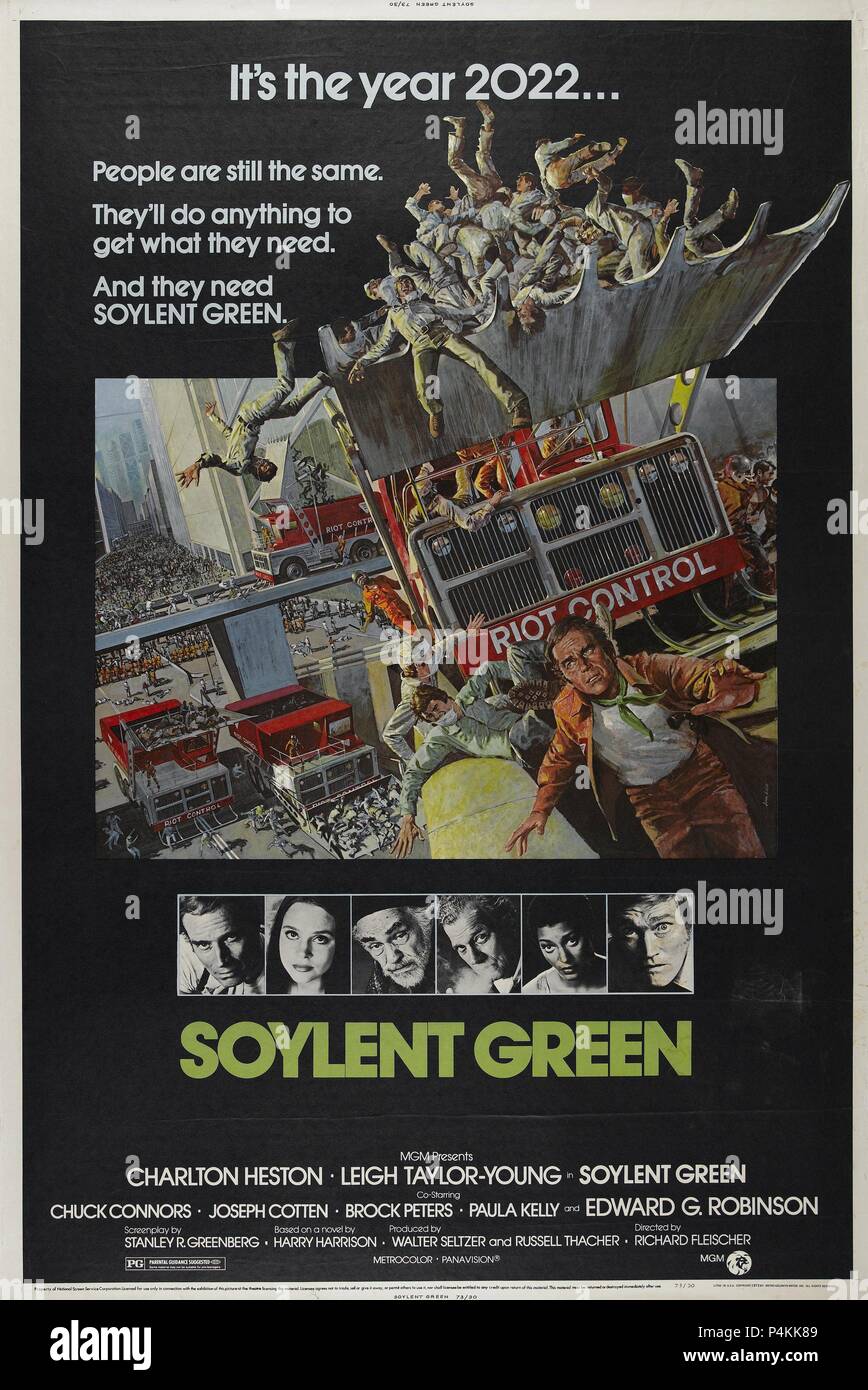 Pellicola originale titolo: Soylent Green. Titolo inglese: Soylent Green. Regista: Richard Fleischer. Anno: 1973. Credito: M.G.M. / Album Foto Stock