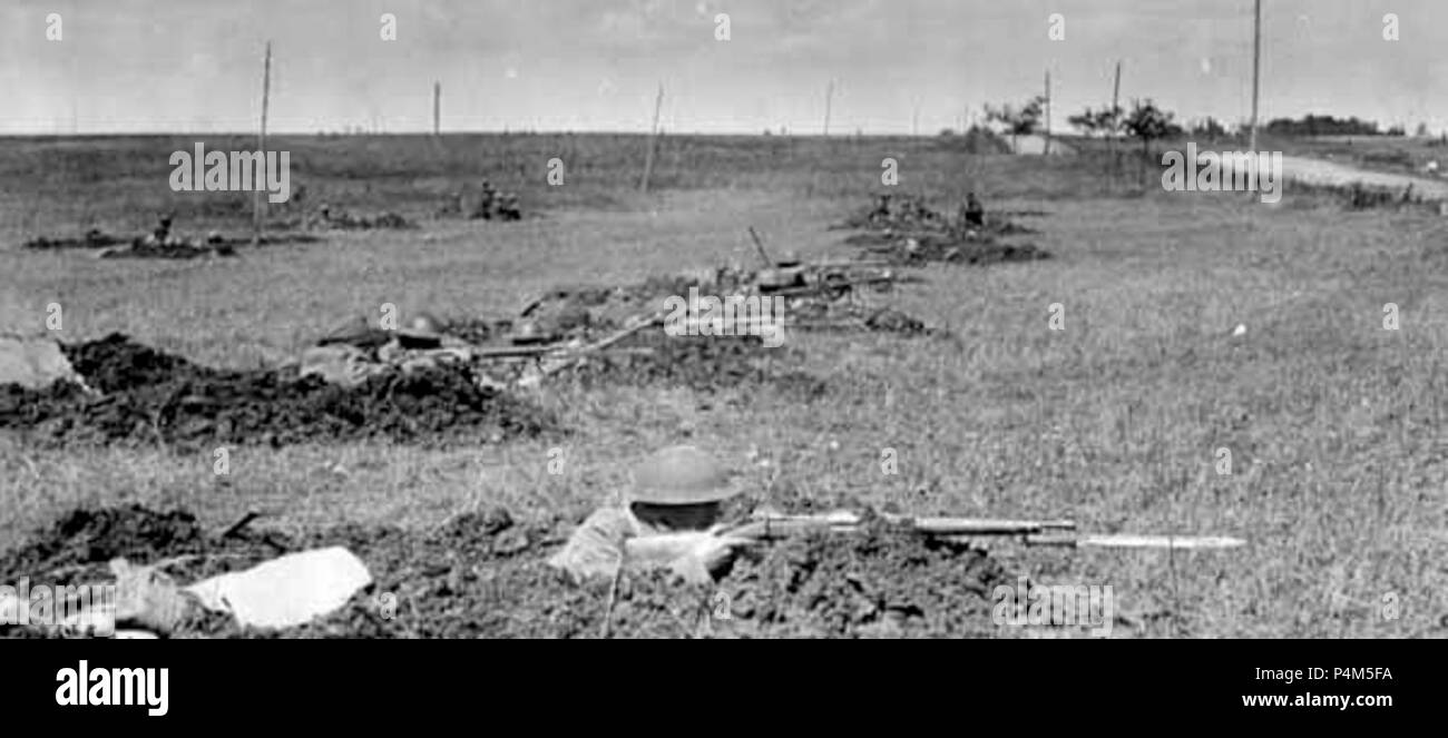 167° Fanteria 4 Alabama Alabama Infantry WWI.. Soldati della fanteria 167° (xlii divisione) scavate nel vicino San Benoit sul fiume Meuse durante il San Mihiel offensiva nel settembre 1918. Foto Stock