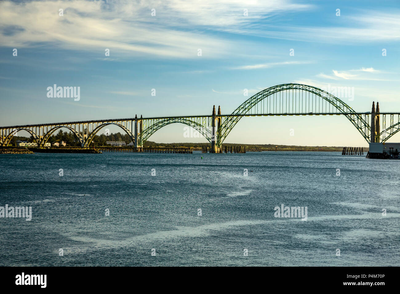 Yaquina Bay Bridge, Newport, Oregon, Stati Uniti d'America Foto Stock