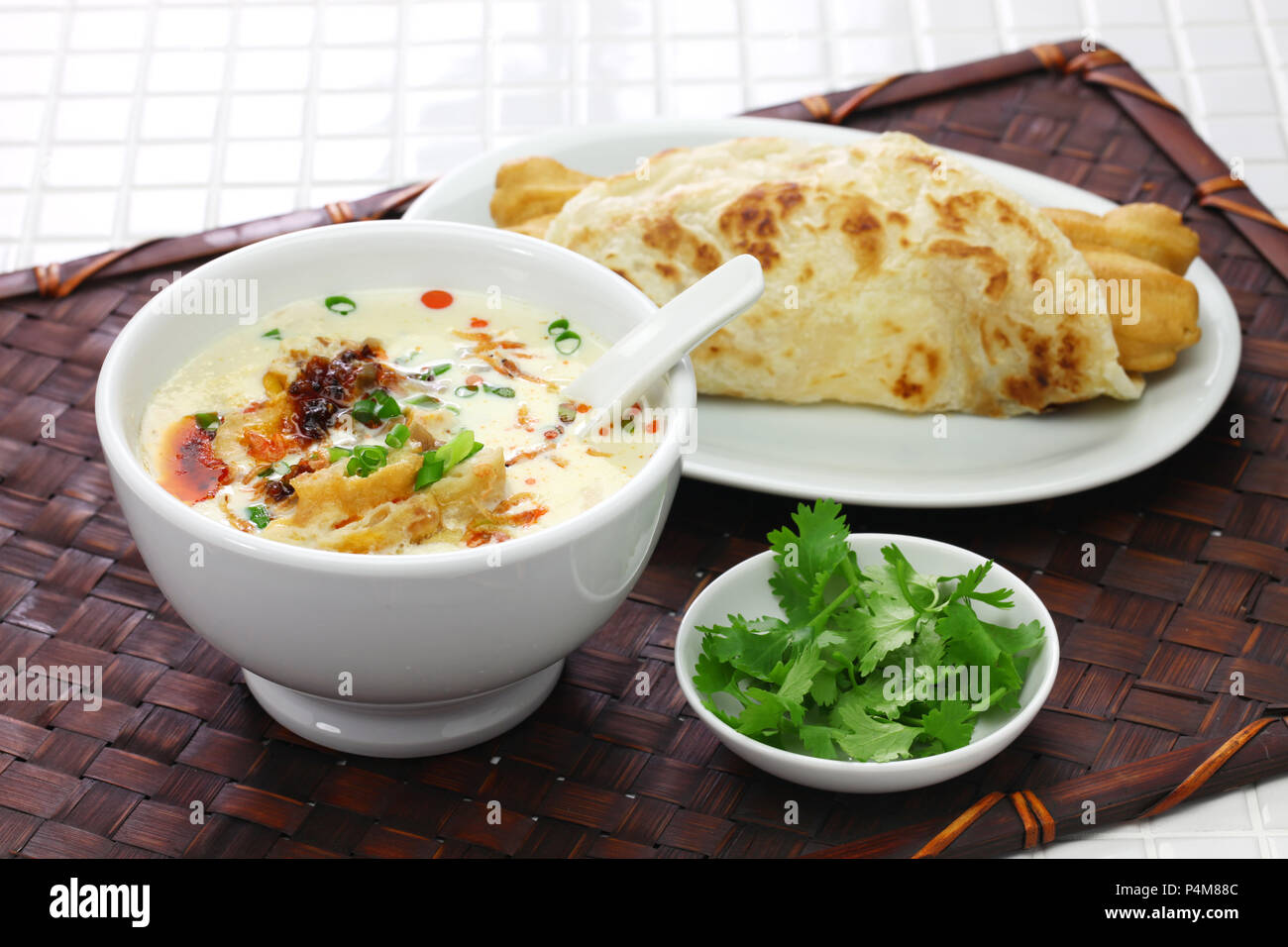 Latte di soia zuppa, taiwanese prima colazione Foto Stock