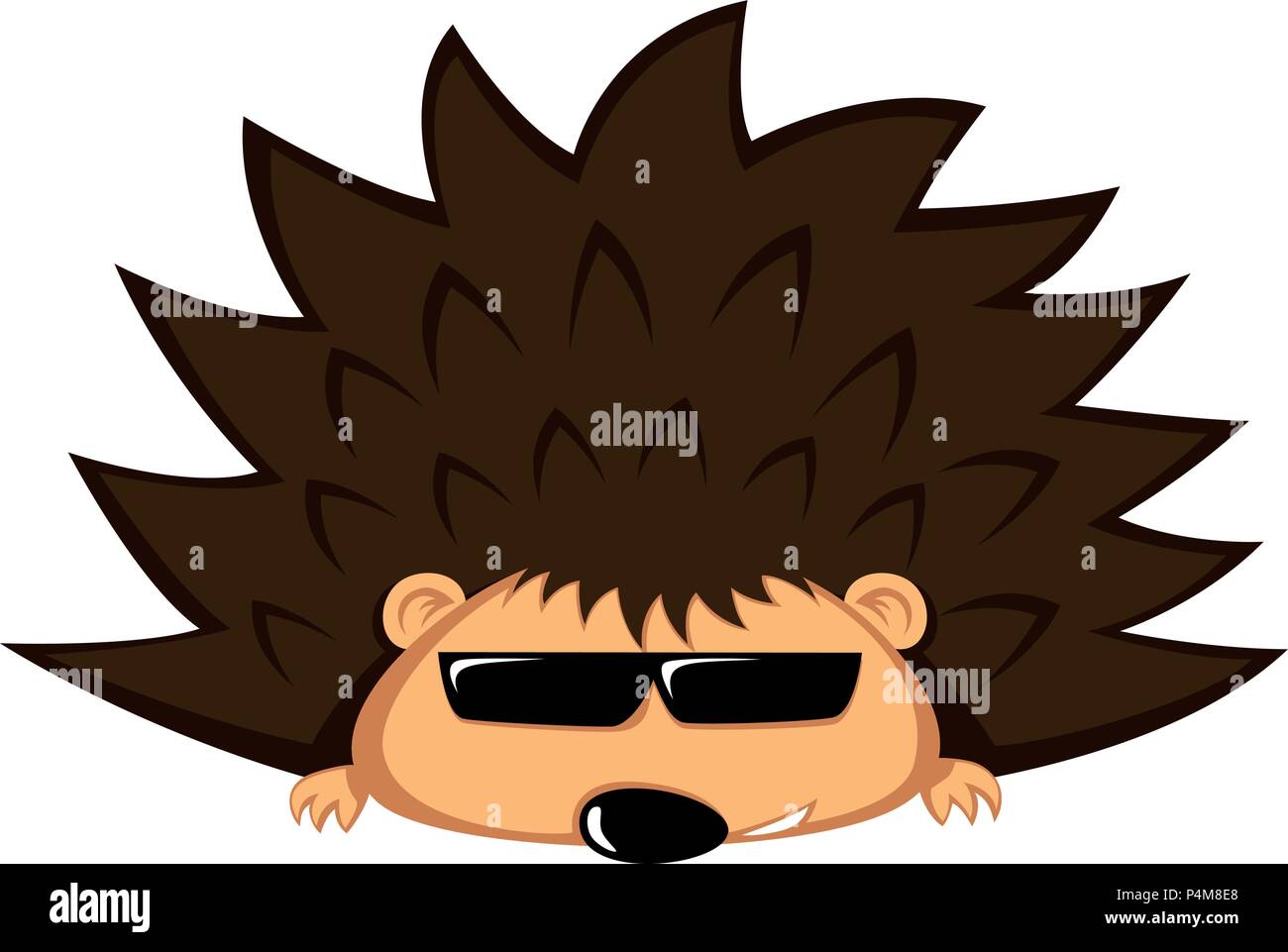 Roughneck riccio - hedgehog con occhiali da sole e il sorriso furbo Illustrazione Vettoriale