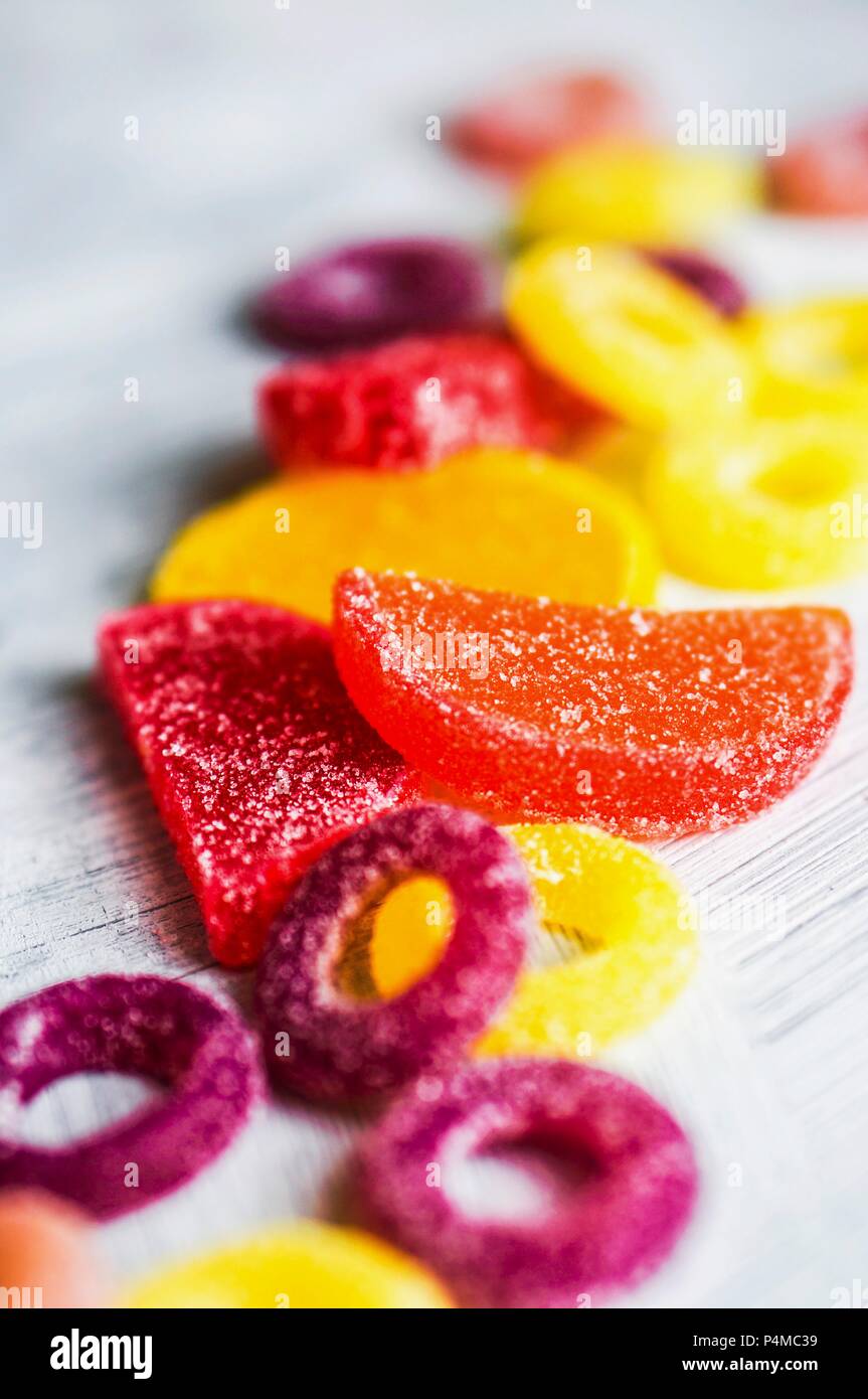 Un assortimento di caramelle gommose Foto Stock