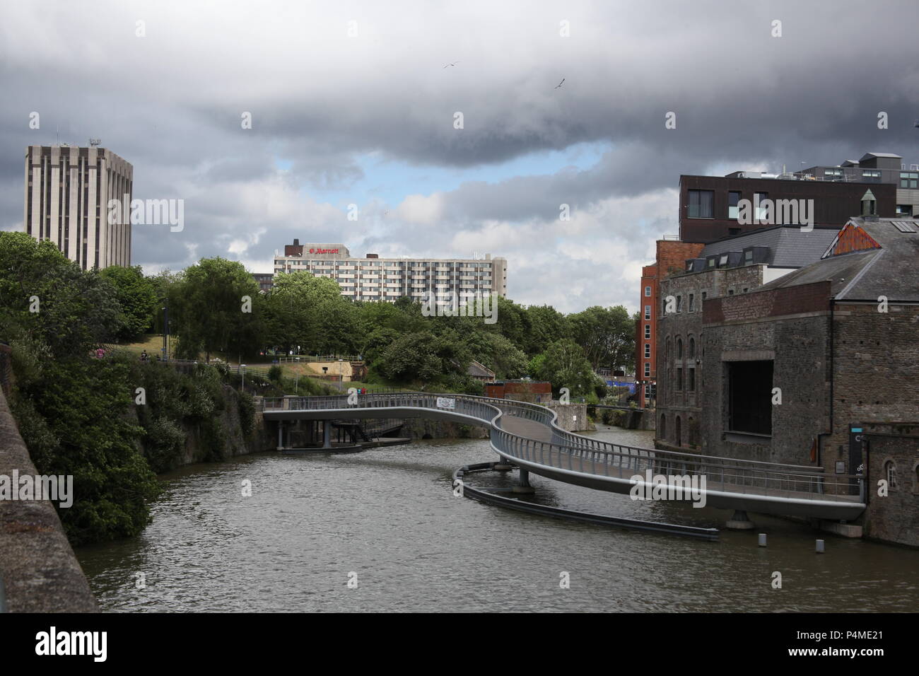 Ponte del castello sul fiume Avon, Bristol, Inghilterra. Foto Stock