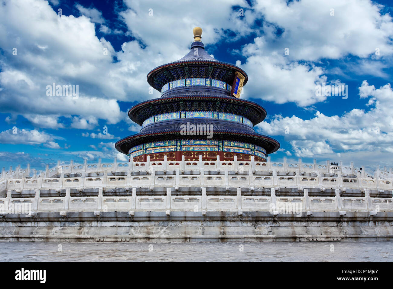 Il Tempio del Paradiso, un sito del Patrimonio Mondiale, a Pechino, in Cina, il suo nome cinese significa Sala della Preghiera del Buon Raccolto Foto Stock
