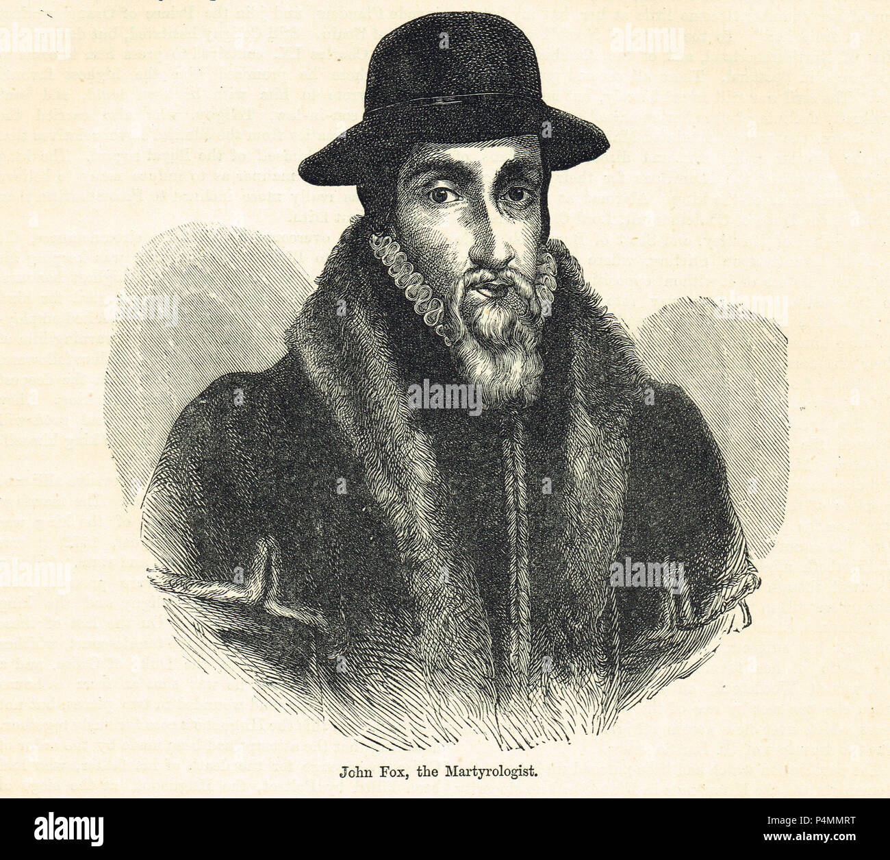 John Foxe, storico inglese e martyrologist, autore di Actes e monumenti, popolarmente noto come Foxe il libro dei martiri Foto Stock