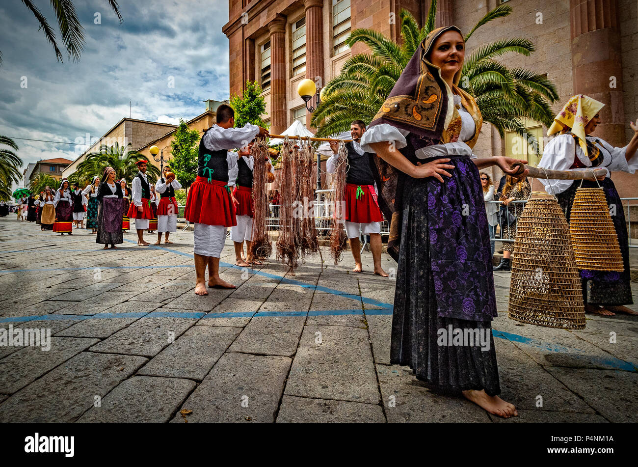 Italia Sardegna Sassari ' Cavalcata Sarda ' Festival - Gli Scalzi Cabras Foto Stock