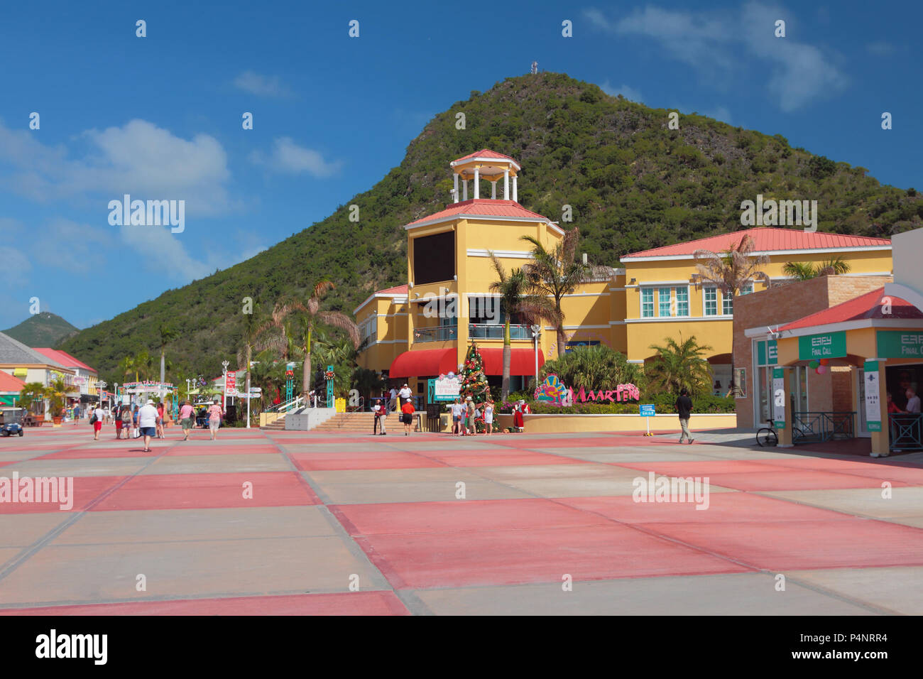 Philipsburg, Saint-Martin - Jan 05, 2015: Nel porto di crociera Foto Stock